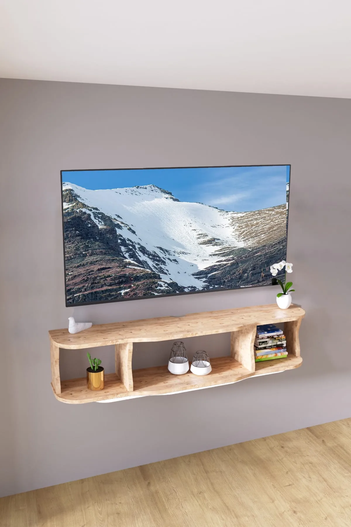 120cm Ayaksız Duvara Monteli Tv Ünitesi Atlantik Çam