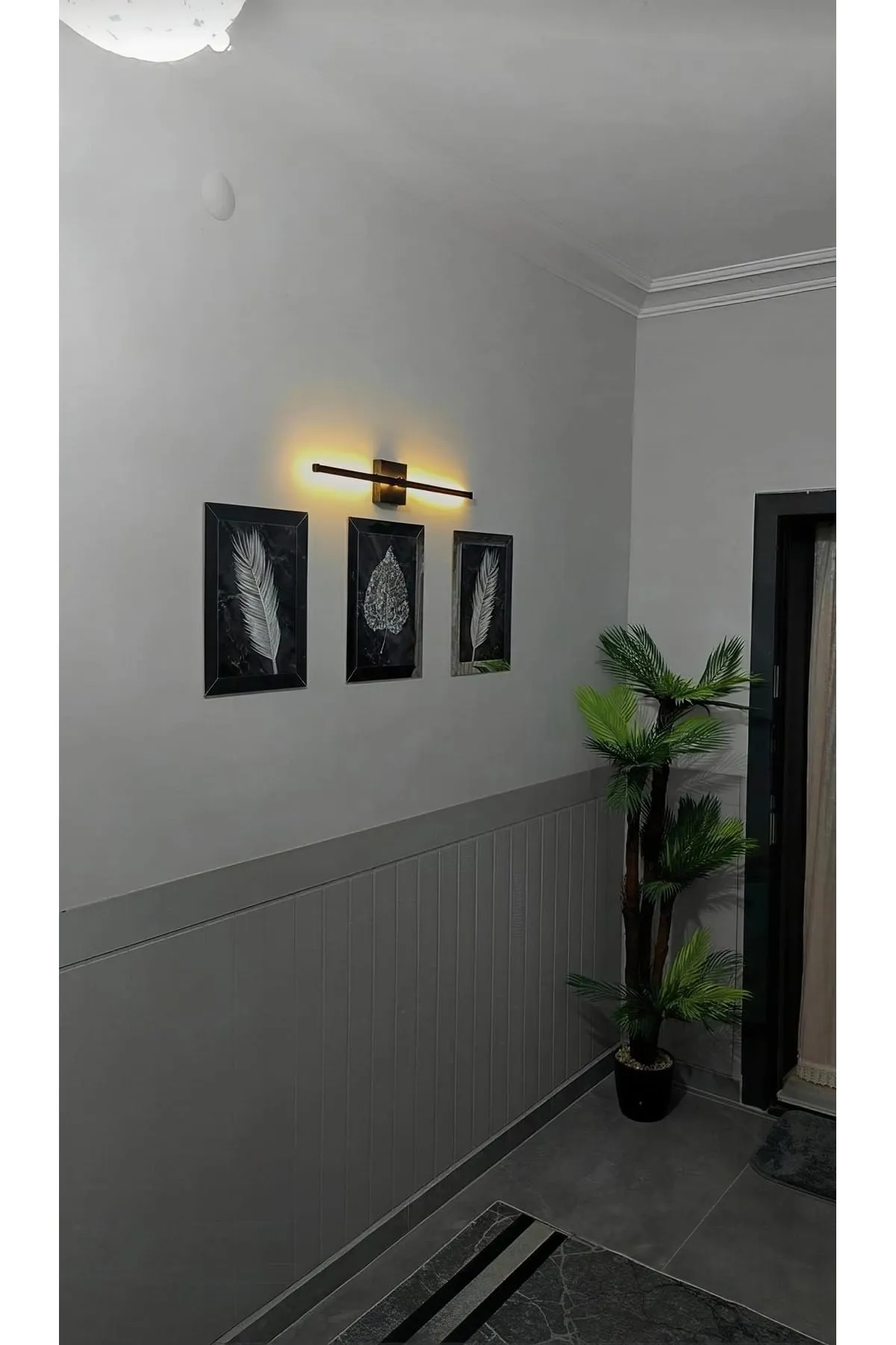 (102X18CM) mdf Cnc İşlemeli Dekoratif Boyanabilir Duvar Paneli (6MM) Düz