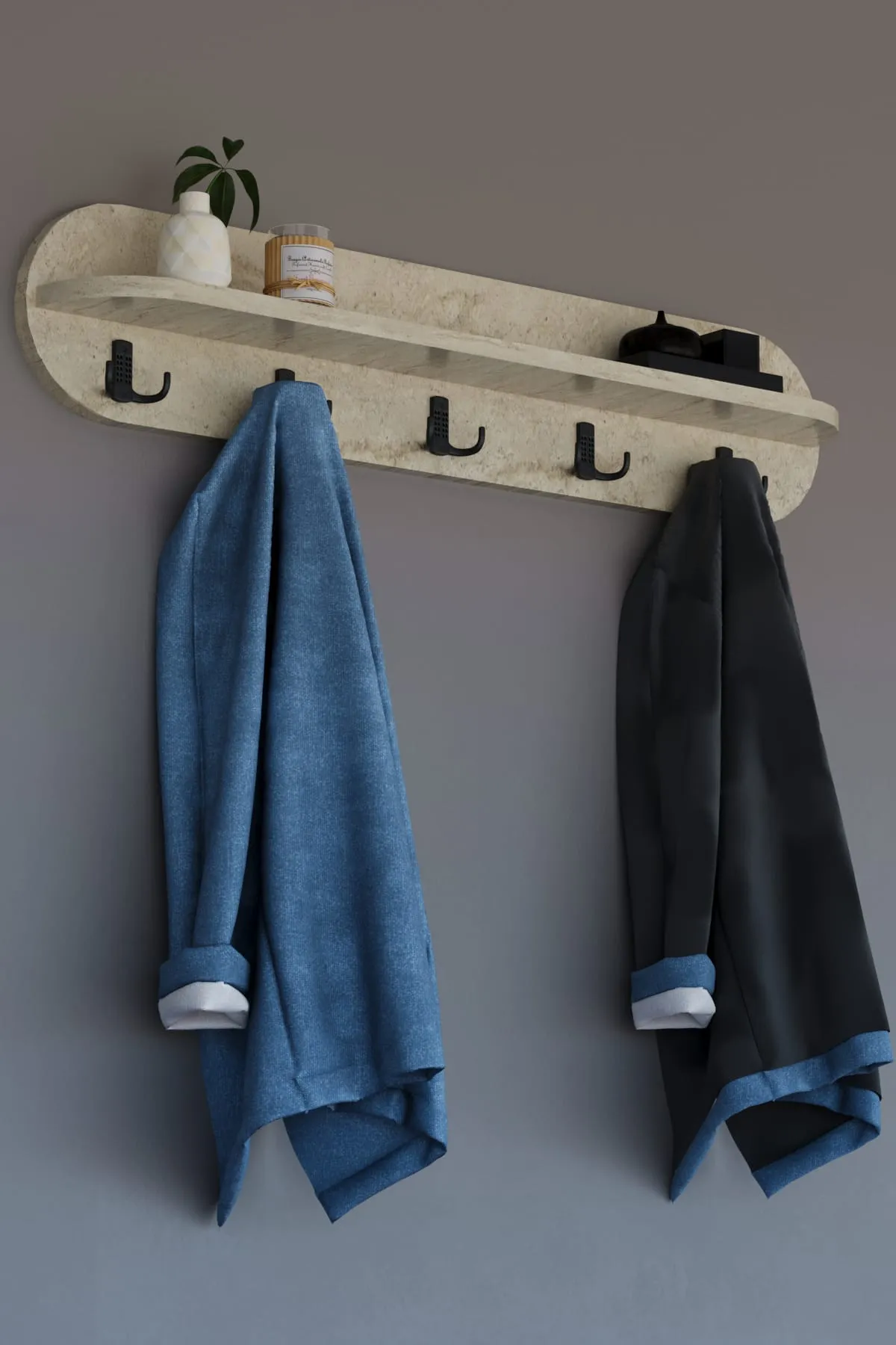 Duvar Elbise Askılığı 90 Cm Traverten